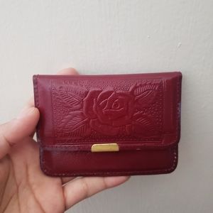 Genuine leather hand tooled card case